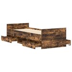 vidaXL Cadre de lit sans matelas chêne fumé 100x200 cm