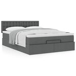 vidaXL Lit ottoman avec matelas gris foncé 140x190 cm tissu