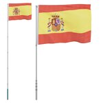 vidaXL Drapeau de l'Espagne et mât 5 55 m Aluminium