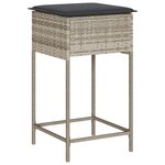 vidaXL Tabourets de bar jardin avec coussins lot de 2 gris clair rotin