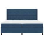 vidaXL Lit à ressorts avec matelas Bleu 200 x 200 cm tissu