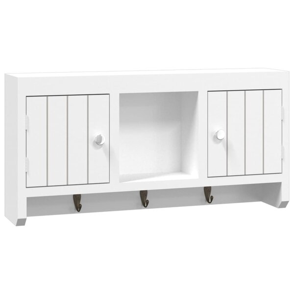 vidaXL Armoire à clés Blanc 40x8 5x20 cm Bois d'ingénierie et acier