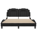 vidaXL Cadre de lit Viana avec LED sans matelas noir 140x200 cm
