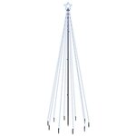 vidaXL Sapin de Noël avec piquet Blanc froid 310 LED 300 cm