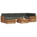 vidaXL Ensemble de canapés d'extérieur 7 pc Naturel et Anthracite