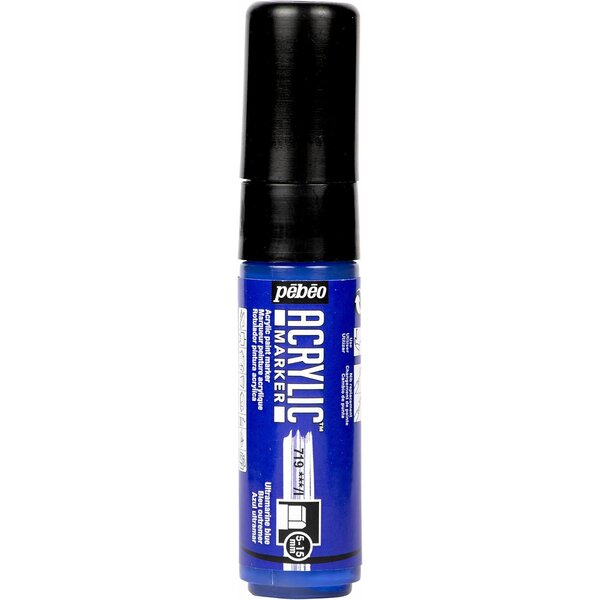 Marqueur acrylique pointe 5-15mm Bleu outremer PÉBÉO