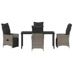 vidaXL Ensemble de salle à manger pour jardin 5 Pièces Gris Poly rotin