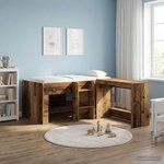 vidaXL Cadre de Lit Élevé pour Enfants 2 Pièces Bois ancien