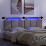 vidaXL Tête de lit suspendue Avec lumière LED Taupe Tissu