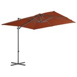 vidaXL Parasol déporté avec mât en acier Terre cuite 250x250 cm