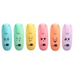 Lot de 12 x 6 surligneur s fluo mini tracé pointe biseautée coloris assortis pastel liderpapel