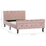 vidaXL Cadre de lit Rose Velours 100 x 200 cm