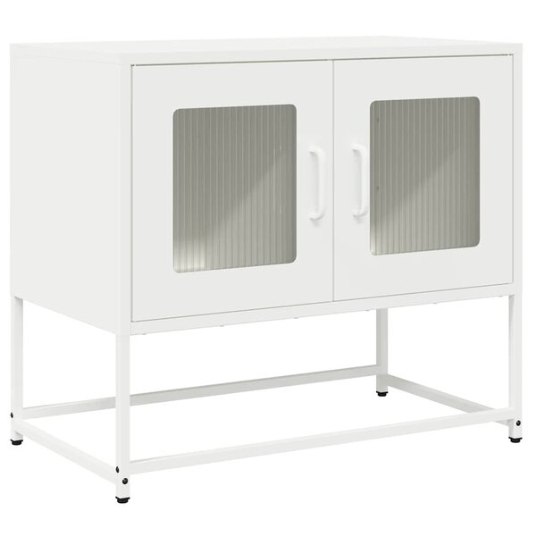 vidaXL Meuble TV blanc 68x39x60 5 cm acier laminé à froid