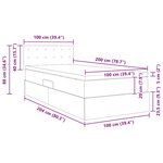 vidaXL Lit avec rangement et LED Gris 100 x 200 cm Cuir synthétique
