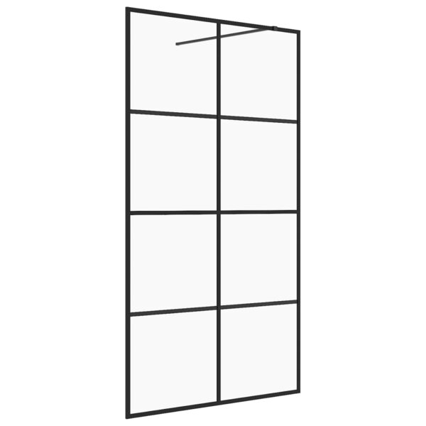 vidaXL Paroi de douche avec verre ESG transparent 100x195 cm Noir