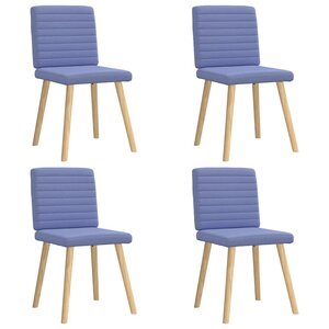 vidaXL Chaises à manger lot de 4 bleu jean tissu
