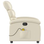 vidaXL Fauteuil inclinable de massage Crème Similicuir