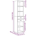 vidaXL Buffet haut sonoma gris 40x42 5x185 cm bois d'ingénierie