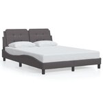 vidaXL Cadre de lit avec lumières LED gris 120x200 cm similicuir