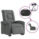 vidaXL Fauteuil inclinable de massage électrique Gris foncé Tissu