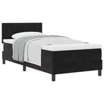 vidaXL Lit à ressorts avec matelas Noir 90 x 200 cm Velours