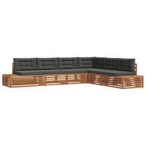 vidaXL 7 pc Ensemble de canapés d'extérieur Naturel et Anthracite