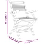 vidaXL Chaises de jardin pliantes lot de 6 55x62x90cm bois massif teck