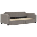 vidaXL Lit de jour avec gigogne et tiroirs sans matelas taupe 80x200cm
