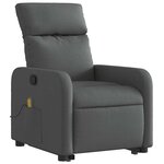 vidaXL Fauteuil de massage inclinable Gris foncé Tissu