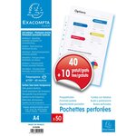 Sachet de 50 pochettes perforées polypro lisse 6/100° A4 EXACOMPTA