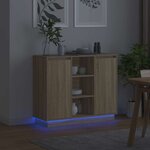 vidaXL Buffet LED Chêne Sonoma 90 x 32 x 75 cm Bois d'ingénierie