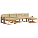 vidaXL Ensemble de canapés d'extérieur 6 Pièces Naturel et Beige