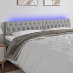 vidaXL Tête de lit à LED Gris clair 180x7x78/88 cm Tissu