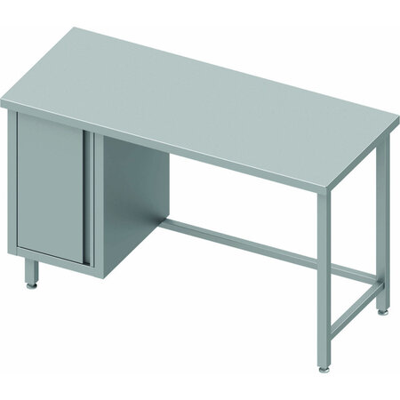 Table inox avec porte sans dosseret - profondeur 600 - stalgast -  - inox1500x600 x600xmm