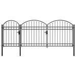 Vidaxl portail de jardin avec dessus arqué acier 1 75 x 4 m noir