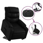 vidaXL Fauteuil inclinable Noir Similicuir