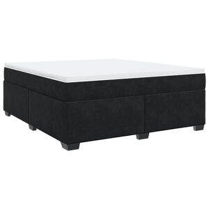 vidaXL Sommier à lattes de lit avec matelas Noir 180x200 cm Velours