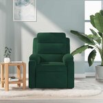 vidaXL Fauteuil de massage inclinable vert foncé velours