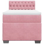 vidaXL Sommier à lattes de lit avec matelas Rose 100x200 cm Velours