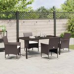 vidaXL Ensemble de salle à manger pour jardin 5 Pièces Marron Poly rotin