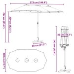 vidaXL Parasol de jardin Vert 380 x 196 x 235 cm
