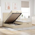 VidaXL Cadre de lit ottoman avec matelas crème 160x200 cm tissu