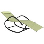 vidaXL Chaises longues à bascule lot de 2 crème acier et textilène