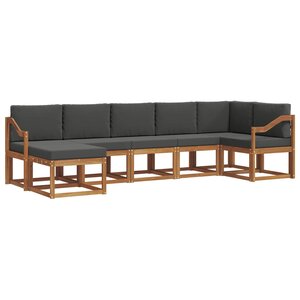 vidaXL Ensemble de canapés d'extérieur 7 pc Naturel et Anthracite