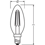 Osram ampoule led flamme clair filament 2 5w=25 e14 chaud