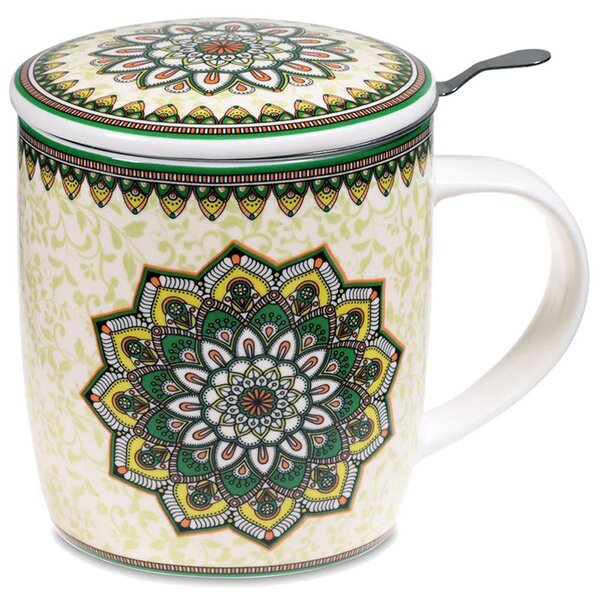 Mug mandala vert avec infuseur