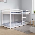 vidaXL Lit superposé sans matelas blanc 90x200 cm bois de pin massif