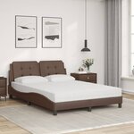 vidaXL Cadre de lit sans matelas Zadar marron 140x190 cm similicuir