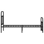 vidaXL Cadre de lit métal sans matelas avec pied de lit noir 75x190 cm