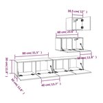vidaXL Ensemble de meubles TV 4 Pièces Chêne fumé Bois d'ingénierie